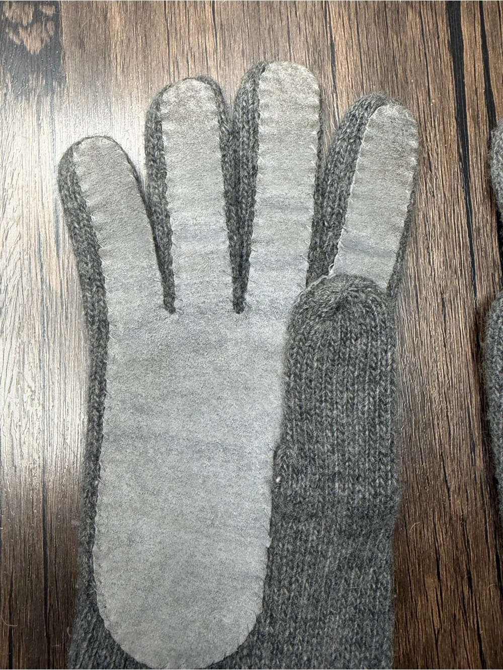 vintage B Altman &Co grey cashmere leather longe gloves